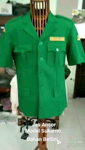 JAS ANSOR MODEL SUKARNO LENGAN PENDEK BELLINI JAS FOMAL PRIA SERAGAM ANSOR