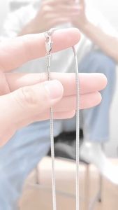 Kalung Titanium Anti Karat / Kalung Keren / Kalung Pria Wanita / Kalung Aksesoris Fashion / Kalung Silver / Kalung Belut Halus / Kalung Bulat / Kaung Blut Halus / Kalung Terbaru 2024