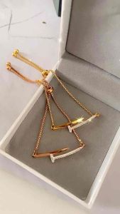 Gelang Serut Titanium Aksen Mata Paku Wanita Import Fashion Perhiasan CXB405