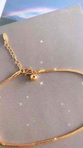 Gelang kaki tali emas tipis 24k CXB424