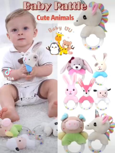 Baby Hand Rattle Cute Cartoon Animal Hand Ring Plush Hand Bell Mainan Kompang Bayi可爱婴儿幼儿摇铃玩具