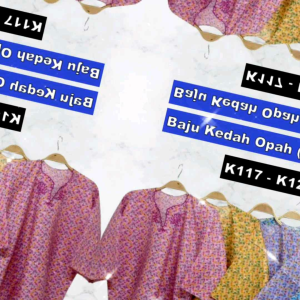MBS Baju Kedah Opah Traditional Muslimah Clothing Sulam Siap Jahit Size M - XXL K112 - K131 Set C