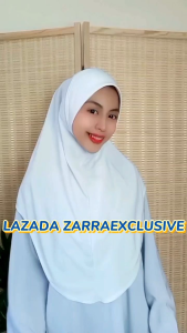 [Tidak Berdagu] Saiz L Tudung Sarung Moscrepe Awning Scuba Black And White Edition / Tudung Sarung Murah / Tudung Sarung Awning Scuba / Tudung Beruniform / Tudung Jururawat