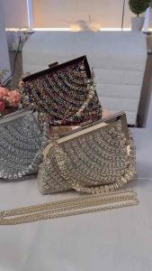 Tas Pesta KIANDRA Embellished Crystal Clutch Kondangan Wanita Import