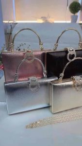 Tas Pesta CLOVER Embellished Crystal Clutch Kondangan Wanita Import