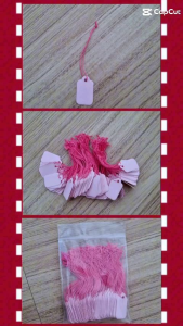 ป้ายราคาสินค้ากระดาษสีชมพู ขนาด 1.5x2.5 ซม. มี 100 ตัว พร้อมส่ง
