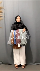 COD - JENNIE KNIT PANTS CELANA KULOT HIGHWAIST KNIT KANCING 2