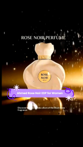 Ahmed Rose Noir Women 75ml EDP Perfume with 10ml Free Gift Spray Bottle.