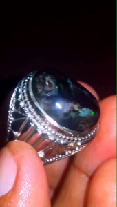 Black Opal Kalimaya Sempur Banten Top Sisit Jarong Biyang Natural Bahan Ranting Ring Alpaka Super