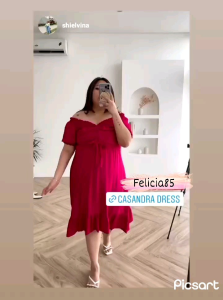 Termurah Dress Sabrina Serut Cassandra Jumbo LD 120cm