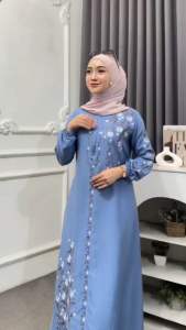 Gamis Twill Tebal Bordir Premium Daster Home Dress Syari Gamis Bordir Bagus