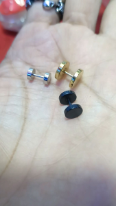 anting drat/anting barbel/anting roda bahan titanium 100%