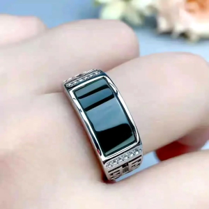 Cincin Elegan Motif Resin Jumbo Ukiran Pola Eropa / Jumbo Resin European Pattern Carving (Adjustable)