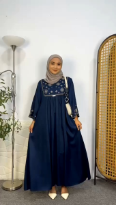 COD | GAMIS BORDIR TERBARU BAHAN TWILL JUMBO LENGAN 7/8 BORDIR