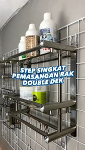 RAK Dinding KAMAR MANDI STAINLESS 2 Tingkat / Rak Handuk / Sabun Multifungsi PREMIUM Anti Karat