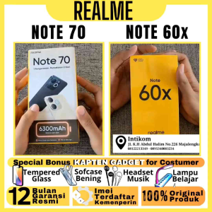 REALME NOTE 70 | NOTE 60x 4/64 GB | 4/128 GB | 6/128 GB Ram Upto 12GB Tahan Banting 100% BARU ORIGINAL GARANSI RESMI