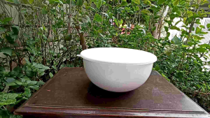 Mangkuk Putih Besar 25 cm Salad Bowl Enamel Super Tebal Sisa Eksport