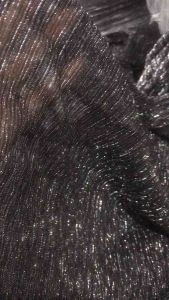 Vải voan lưới dập ly kim tuyến xám đen co giãn (khổ1m5)may đầm dạ hội áo kiểu thiết kế thời trang