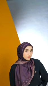 MONA SCARF by Nadheera: Hijab Kerudung Luxury Motif Square Voal Bellvina Segi Empat Terbaru