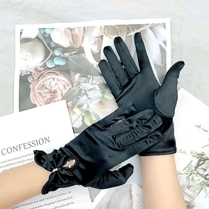 Gant Satin Finger Short Wedding Gloves Wedding Accessories Party Prom Cosplay Gloves