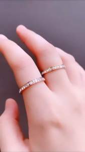 Cincin Layer Full Zircon Lapis Emas 18K Gold Ring Women CXB406