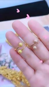 Cincin Bola-Bola Flexibel Gold & Rosegold CXB426: Desain Unik dan Fleksibel