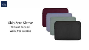 WiWU Skin Zero Laptop Pouch 13 / 14 / 16 inch Zipper Soft Sleeve (Black)
