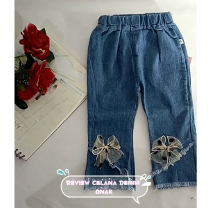 Celana Jeans Anak Perempuan | Celana Cutbray Anak Bayi Lucu Import |Jeans Rawis Panjang Anak Cewek