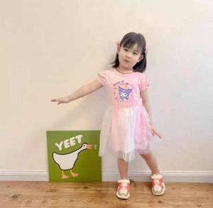 BEEJOY 1-7YO Princess Kids Girl Kuromi Dress Melody Cute Dress Baju Gaun Budak Perempuan Girls Kuromi Skirt Dresses Baju Kanak-Kanak Dress 女童库洛米连衣裙公主蕾丝裙子套装彩虹裙
