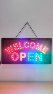 ป้ายไฟ WELCOME OPEN ป้ายไฟLED ป้ายไฟร้าน ป้ายไฟตกแต่งร้าน ป้ายไฟวิ่ง ป้ายไฟตัวอักษร ป้ายไฟสำเร็จรูป LB00138