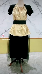 ROK TUTU NARI TAMBORIN HADIAH BAJU LAME DAN BELT