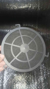 Fujidenzo Rangehood Filter - Black circular filter with hooks for installation - Fits range hoods in kitchen appliances.