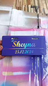 plat nomor sepeda listrik hologram / plat nama sepeda listrik akrilik hologram custom free baud