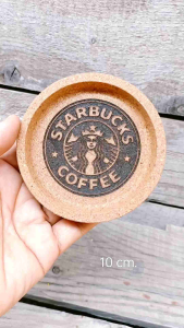 ที่รองแก้วไม้ก๊อก จานรองแก้วไม้ก๊อก  แผ่นรองแก้ว corkwood   สั่งเลเซอร์โลโก้ตามแบบได้นะคะ