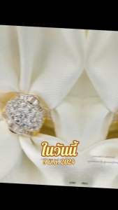 ต่างหูเพชรสวิสหุ้มทองคำแท้หนาพิเศษเกรดพรีเมี่ยม