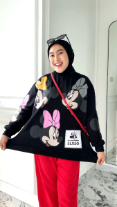 Pakaian Atasan Wanita Korean Style Sweater Karakter Terbaru Jumbo Bigsize