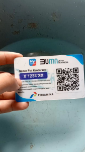 Kartu id card barcode my Pertamina bisa custom gantungan kunci