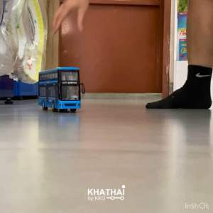 รถบัส 2 ชั้น ระบบ Friction รถของเล่น เปิดประตูได้ มีเสียง มีไฟ รับผู้โดยสารได้ 56 ที่นั่ง WY-912E