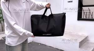 [READY STOCK]GM Gentle Woman Large Black Thick Weekender Travel Duffle Sling Tote Bag Beg Tote Berjenama GM 超大托特包
