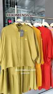 Terbaru Setelan Rok Wanita Panjang Kancing || Oneset Wanita Modern || Setelan Batwing Rak Rayon Twill Termurah