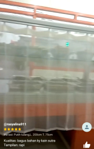 Tirai penutup etalase makanan vitrase putih gorden pendek 150x100cm