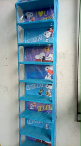 Rak Sepatu Gantung Resleting Alas Full Triplek 11 Tingkat Mika Tebal