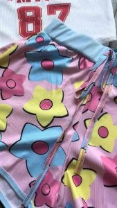 Set Bộ Tăm Lạnh Áo ỐNG IN CHỮ NEVER 87 PHỐI VIỀN + QUẦN SHORT ĐÙI IN FULL HOA