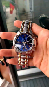 Đồng hồ nam OP 6 kim size 43mm máy pin Nhật kính sapphire   chống nước tốt pin Rin nhật chống nước dây thép không rỉ