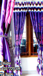 GORDEN SMOKRING pintu atau jendela RING12 korden MURAH TAPI MEWAH VARIAN BUNGA UK 135x220 NEW