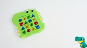 Little White Dinosaur Pairing Shape Toy Puzzle Early Education Mainan Kanak bentuk berpasangan 儿童配对形状游戏玩具早教