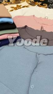 Cardigan Crop Top Lengan Panjang Rib Knit Premium Zaynra