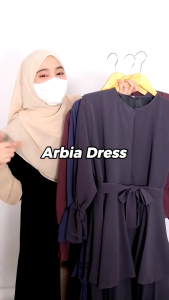 Maureen Dress Bahan Ceurtty Babydoll Double Furing Busui Wudhu Friendly Gamis Wanita Muslim Polos Mewah Ukuran M-XL