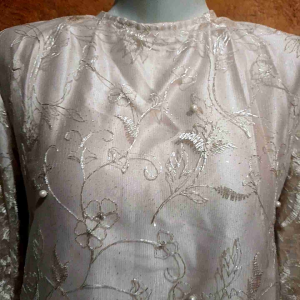 LEBARAN 2025 BONUS TAS CANTIK: GAMIS SOFFY BROKAT KREM LD 110/140 MUAT SAMPI BB 70