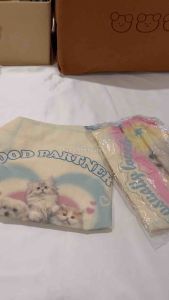 Korean shoulder tote bag lucu puppy tas bahu belanja kain shopping bag puppy cat print